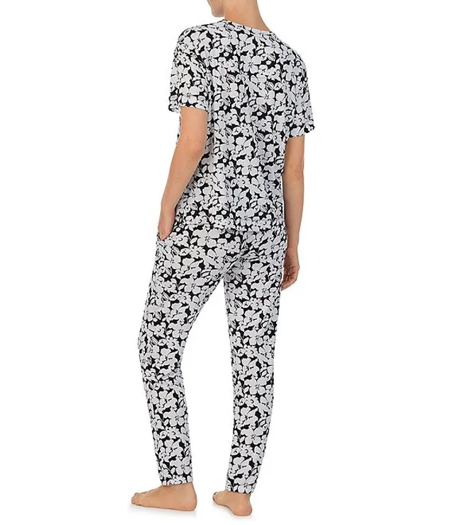 Floral Graphic Tee And Jogger Pajama Set