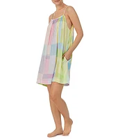 Sanctuary Woven Multi Stripe Sleeveless Keyhole Back Coordinating Chemise