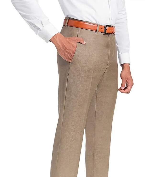 Santorelli Loro Piana® Modern Fit Flat Front Dress Pants