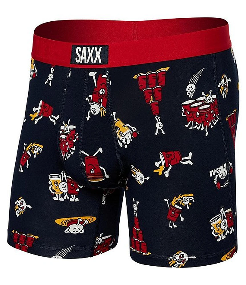 SAXX Vibe Super Soft Party Print 5#double; Inseam Boxer Briefs