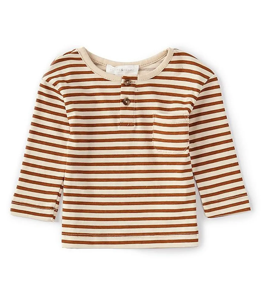 Scene&Heard Baby Boys 3-24 Months Long Sleeve Stripe Henley T-Shirt