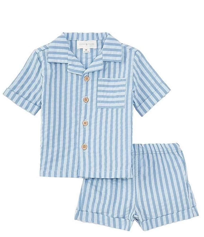 Scene&Heard Baby Boys 3-24 Months Woven Button Down Seersucker Short Set