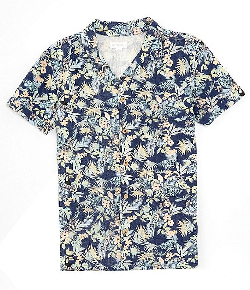 Scene&Heard Big Boys 8-20 Short Sleeve Botanical Print Woven Shirt