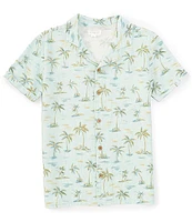 Scene&Heard Big Boys 8-20 Short Sleeve Palm Tree Print Woven Shirt