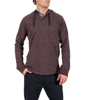 Silver Jeans Co. Long Sleeve Henley Neck Printed Nep Jersey Hoodie