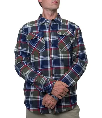 Silver Jeans Co. Plaid Faux Sherpa Lined Shirt Jacket