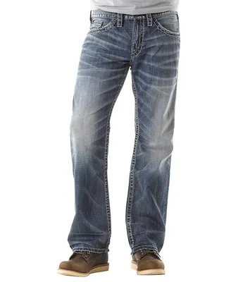 Silver Jeans Co. Zac Relaxed Fit Straight Leg Dusted Denim