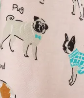 Sleep Sense Dog Breed Print Scoop Neck 3/4 Sleeve Knit Coordinating Top