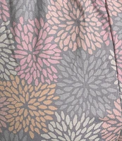 Sleep Sense Knit Flower Dots Print Drawstring Tie Coordinating Capri