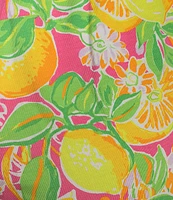 Sleep Sense Knit Lemon Print Drawstring Tie Coordinating Capri