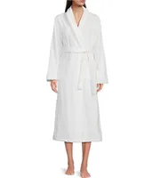 Sleep Sense Spa Essentials Turkish Cotton Long Cozy Jacquard Paisley Terry Wrap Robe