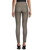 Slim Factor by Investments Ponte Knit Floral Wide Waist Leggings