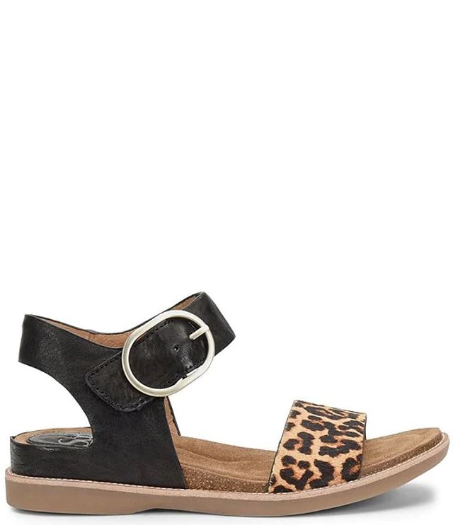 Sofft Bali Leopard Print Leather Sandals | Brazos Mall