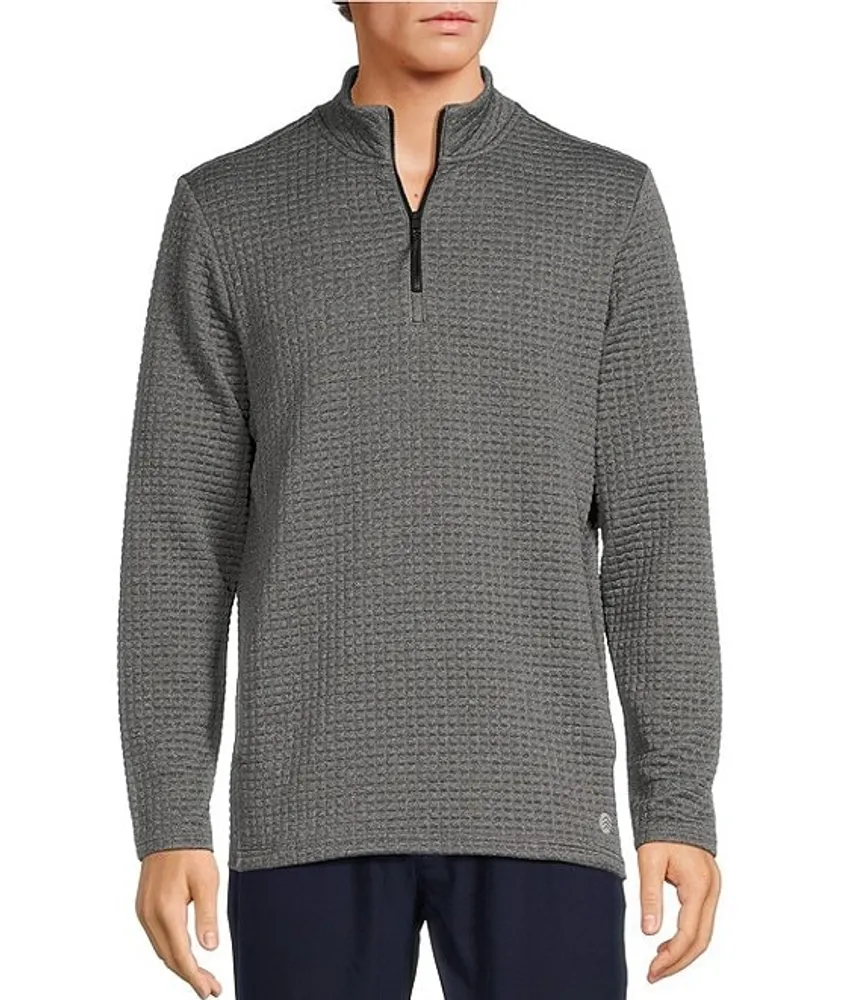 Roundtree & Yorke Long Sleeve Solid Reversible Quarter-Zip Pullover