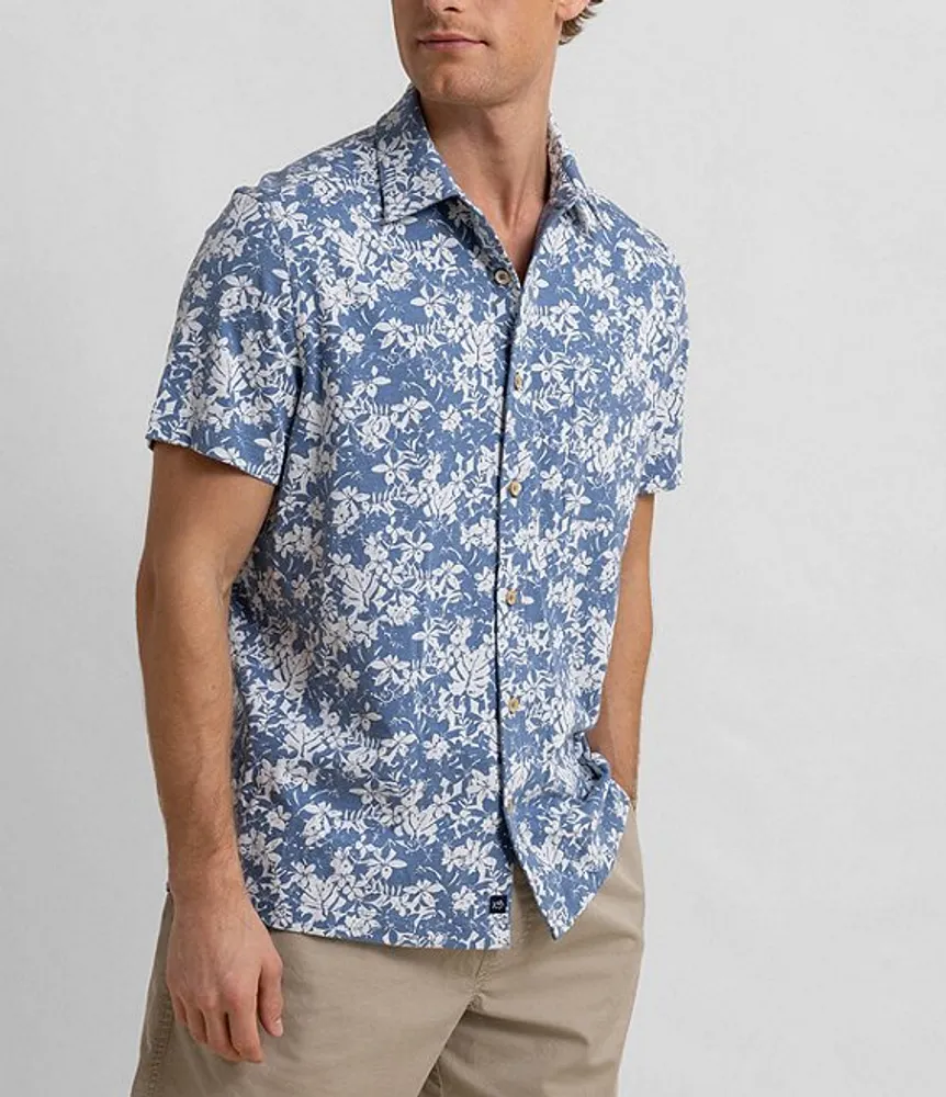 Southern Tide Beachcast Floral Print Short Sleeve Woven Shirt