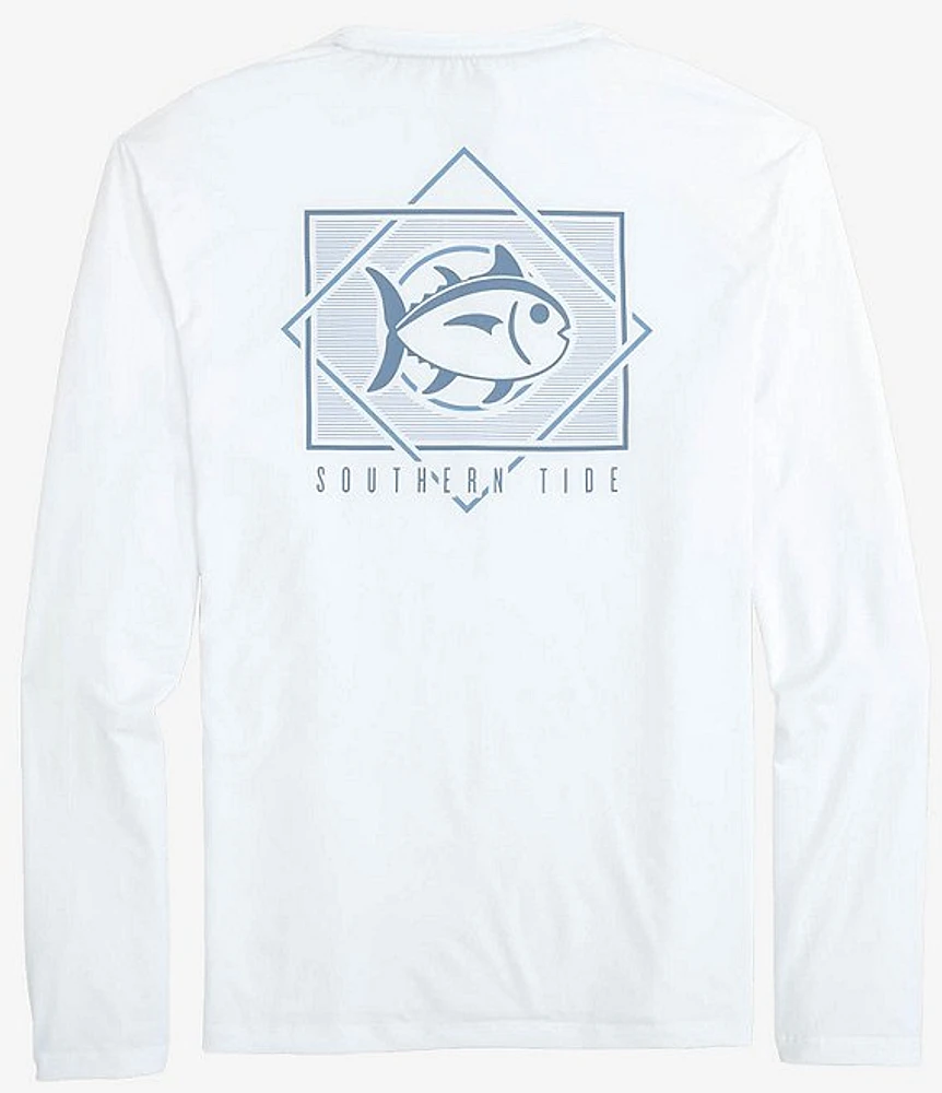 Southern Tide Performance Stretch Geometric Stripe Long Sleeve T-Shirt