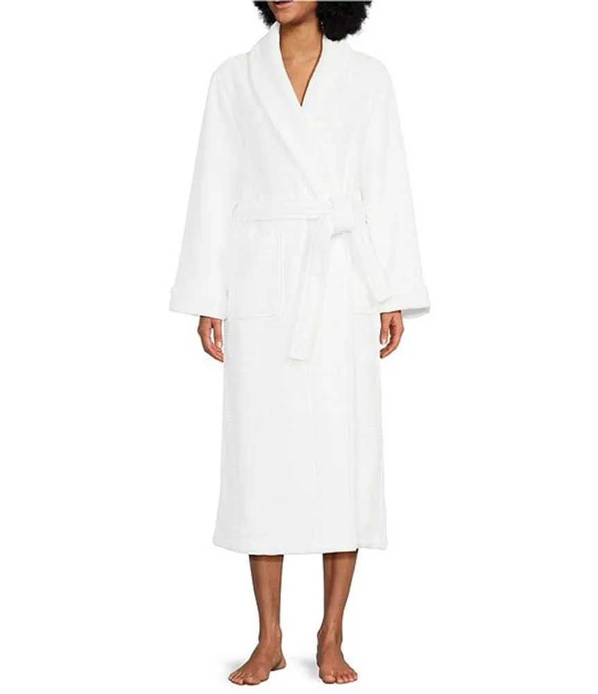 Spa Essentials By Sleep Sense Long Cozy Lined Waffle Terry Wrap Robe