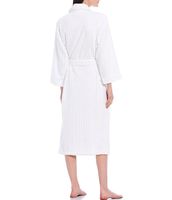 Spa Essentials by Sleep Sense Velour Shadow Stripe Terry Long Cozy Wrap Robe