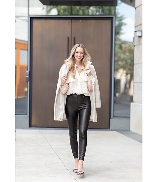 Leather-Like Ankle Skinny Pant - ShopperBoard