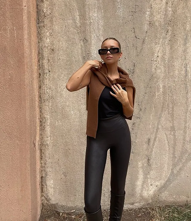 francesca's Ava Square Neck Leather Bodysuit - ShopStyle Shapewear