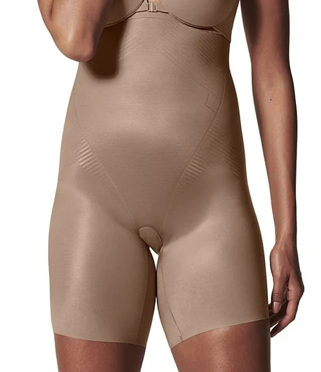 Womens SPANX brown Thinstincts 2.0 Open-Bust Mid-Thigh