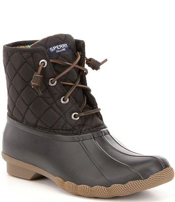 Saltwater Quilted Waterproof Matte Lace Up Duck Winter Boots