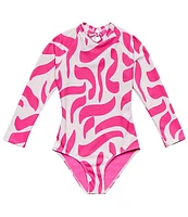 Splendid Big Girls 7-16 Long Sleeve Printed One Piece Swimsuit