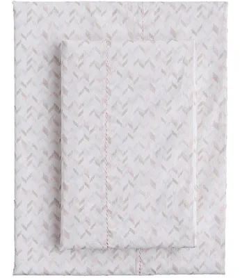 Splendid Herringbone Print Cotton Percale Sheet Set