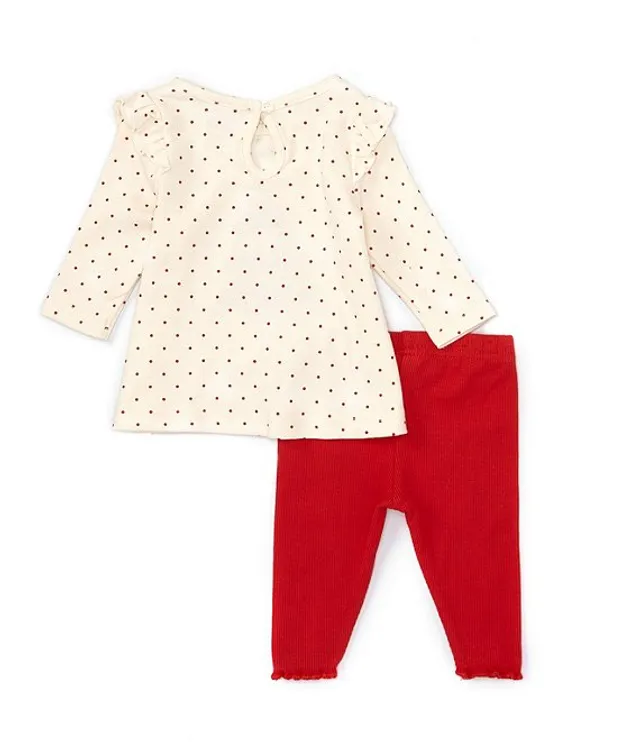 Starting Out Baby Girls Newborn-24 Months Christmas Tree Long Sleeve Top &  Ruffle Hem Leggings Set