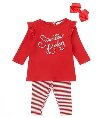 Starting Out Baby Girls Newborn-24 Months Santa Long Sleeve Top & Leggings Set