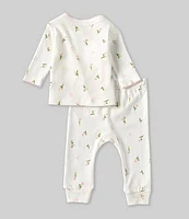 Starting Out Baby Girls Newborn-9 Months Flower Kimono Long Sleeve Top & Pants Set