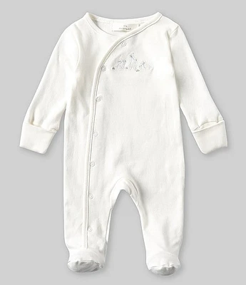 Starting Out Baby Newborn-9 Months Embroidered Bunny Long Sleeve Footed Coverall