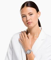 Swarovski Womens Swiss Crystalline Aura Stainless Steel Bracelet Watch  35mm  Macys