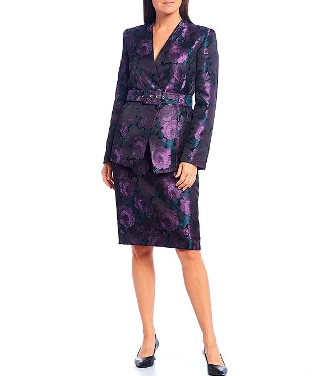 tahari jacquard suit