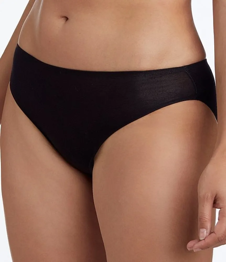 Light As A Feather Microfiber Thong Panty - Black