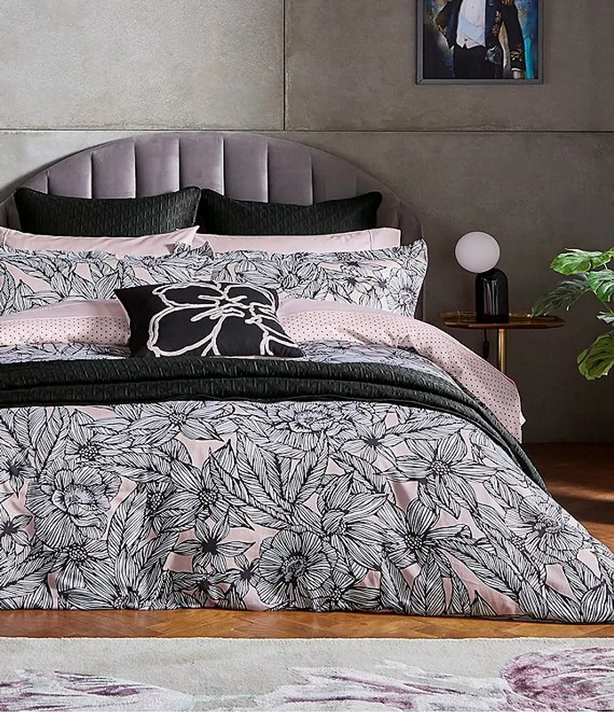 Ted Baker London Vietnam Sketched Floral Pattern Reversible Duvet Cover Mini Set