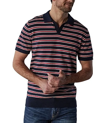 The Normal Brand Robles Short Sleeve Stripe Polo Shirt