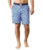 Tommy Bahama Baja Painted Geometric 9#double; Inseam Board Shorts