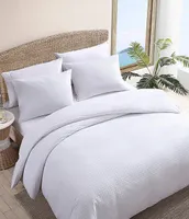 Tommy Bahama Basketweave Solid Cotton Duvet Cover Mini Set