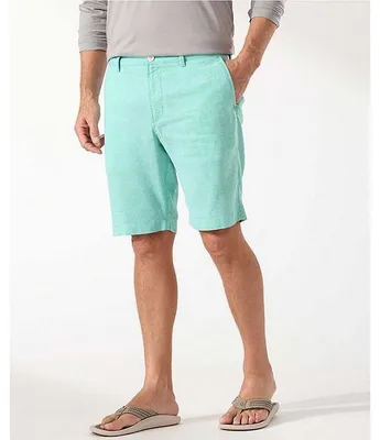 Tommy Bahama Beach Coast Linen Flat Front 10#double; Inseam Shorts