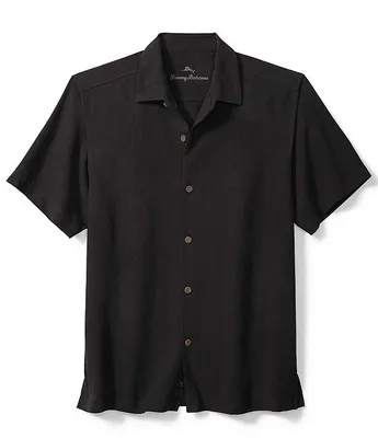 Tommy Bahama Big & Tall Bali Border Silk Short Sleeve Woven Shirt