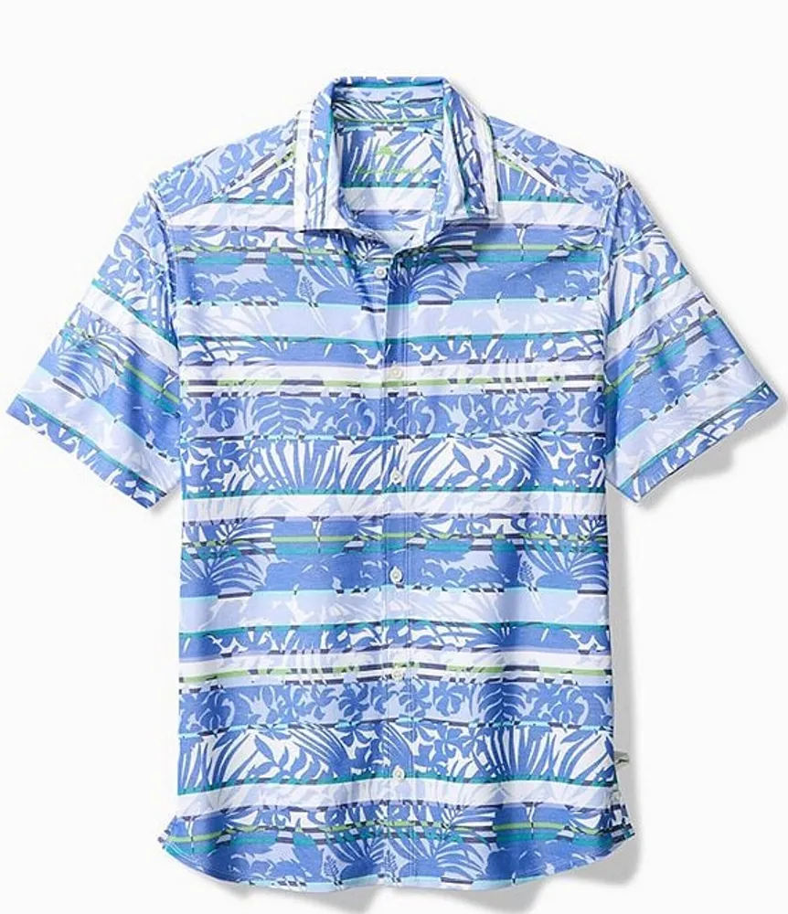 Men's Tommy Bahama Short Sleeve Sip and Stripes Forever Camp Shirt - Continental - Size XLT