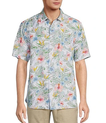 Tommy Bahama Sand Linen Sketch Gardens Short Sleeve Woven Shirt