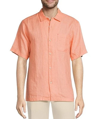 Tommy Bahama Sea Glass Linen Short Sleeve Woven Camp Shirt