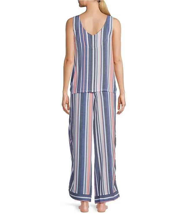 Tommy Bahama Striped Print Sleeveless V-Neck Woven Pajama Set