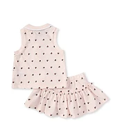 Tommy Hilfiger Baby Girls 12-24 Months Sleeveless Patterned Polo Shirt & Skirted Bloomer Set