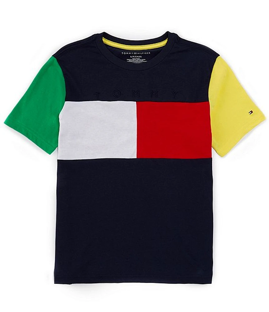 Tommy Hilfiger Big Boys 8-20 Short Sleeve Flag Block T-Shirt