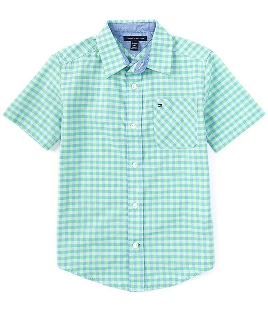 Tommy Hilfiger Big Boys 8-20 Short Sleeve Gingham Woven Shirt