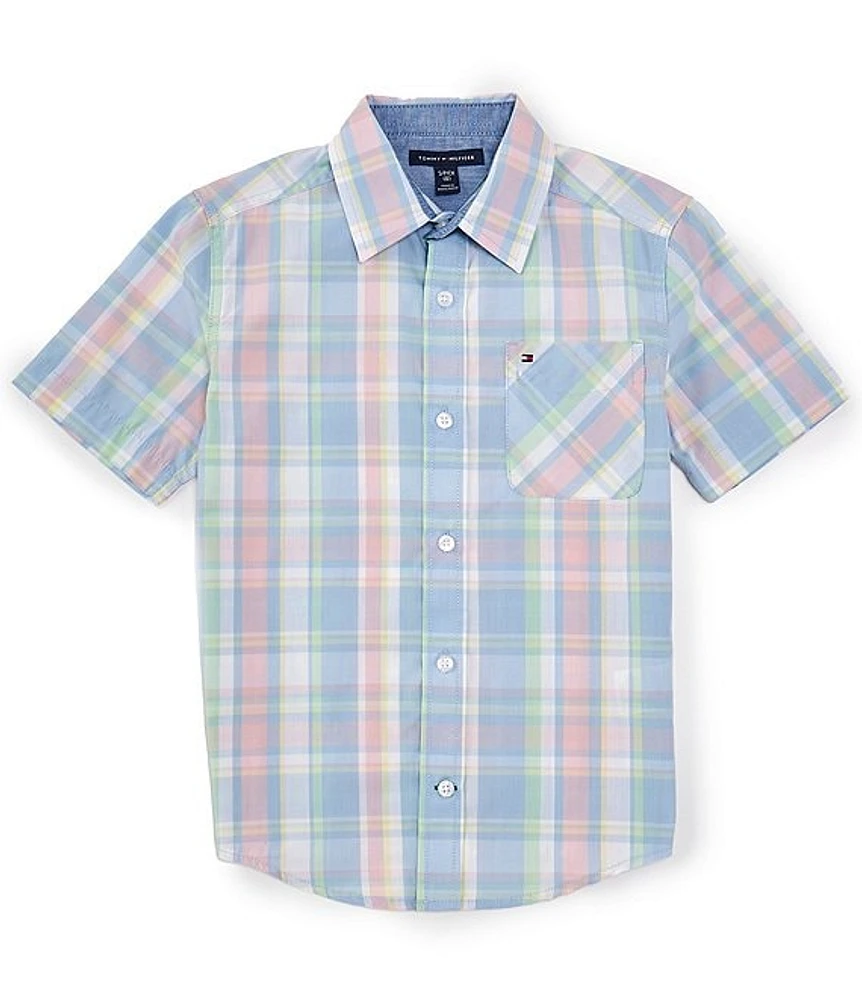 Tommy Hilfiger Big Boys 8-20 ShortSleeve Plaid Woven Shirt