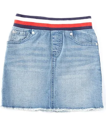 Tommy Hilfiger Big Girls 7-16 Frayed Hem Pull-On Denim Skirt